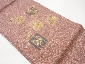 金彩手描き源氏香に草花模様名古屋帯